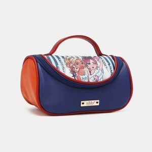 Blue and Orange Cosmetic BagNicole Lee USA Nikky Contrast Makeup Bag
